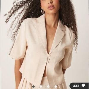 ASOS White Textured Fabric Size S